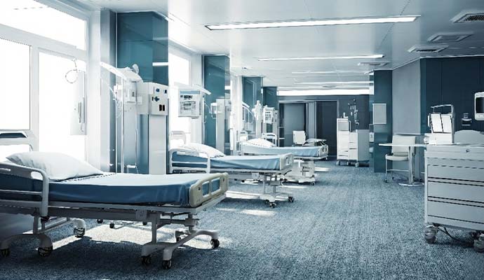 A clean hospital patient ward