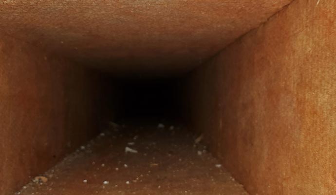 Interior of dirty air duct