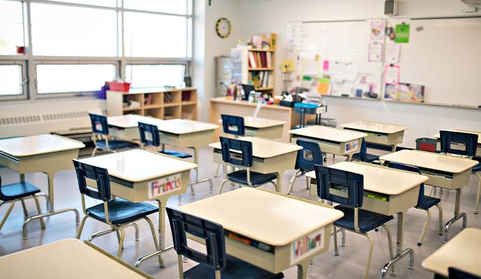 An empty classroom