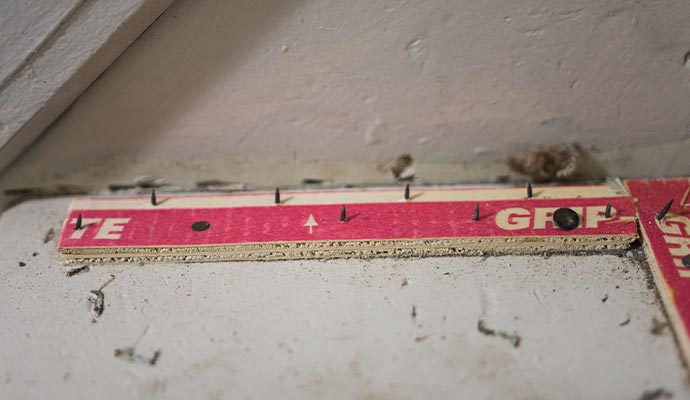 Tack strip on the floor