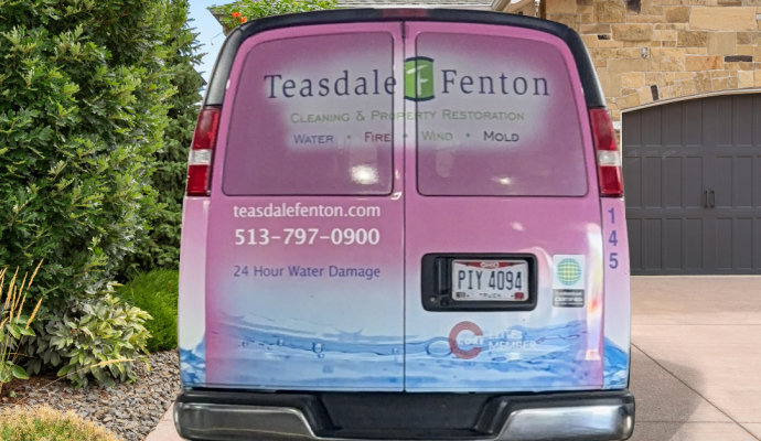Backside of Teasdale Fenton service van