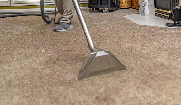 Carpet cleaning with equipment