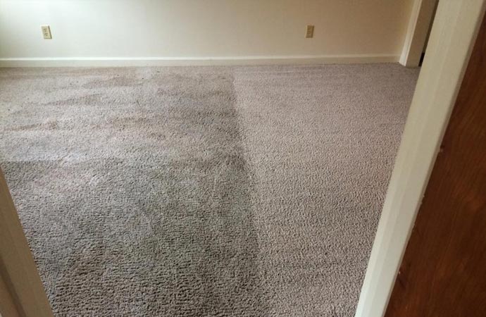 Carpet dyeing before and after