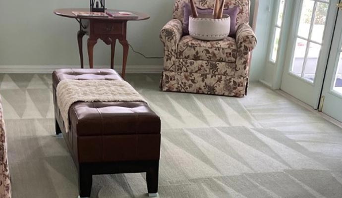 Clean carpeted living room