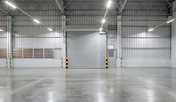 Clean concrete floor