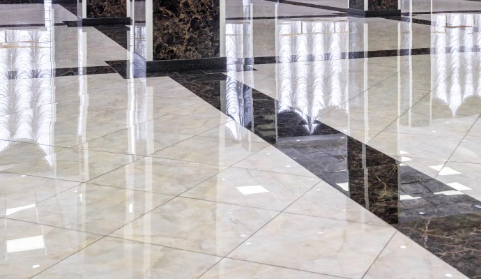 Clean tile floor