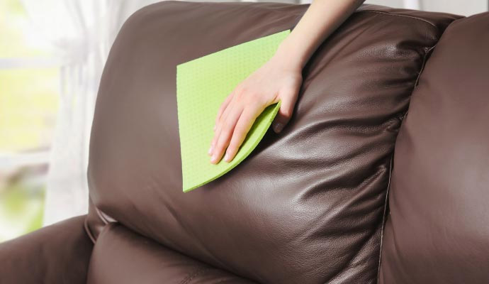 Cleaning leather sofa