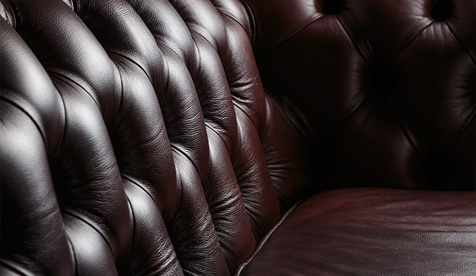 Tufted leather sofa