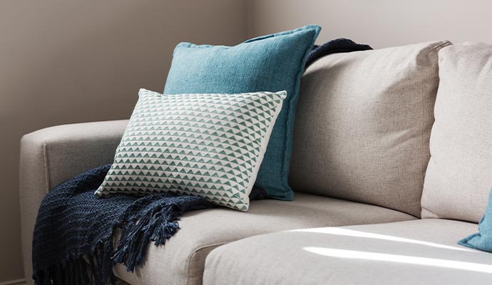 Two clean seat cushion on sofa