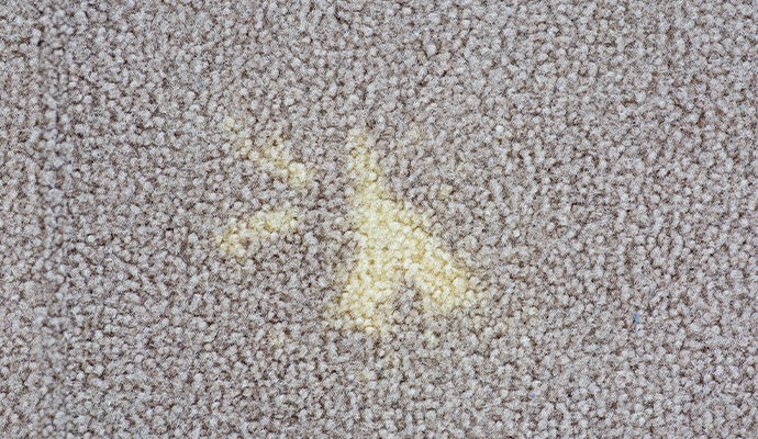 Worker cleaning dust from the carpet