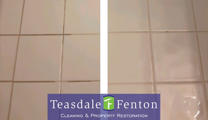 Before and after photos of ceramic tile cleaning
