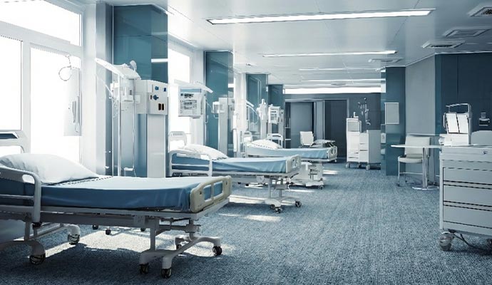 Clean carpet on hospital floor