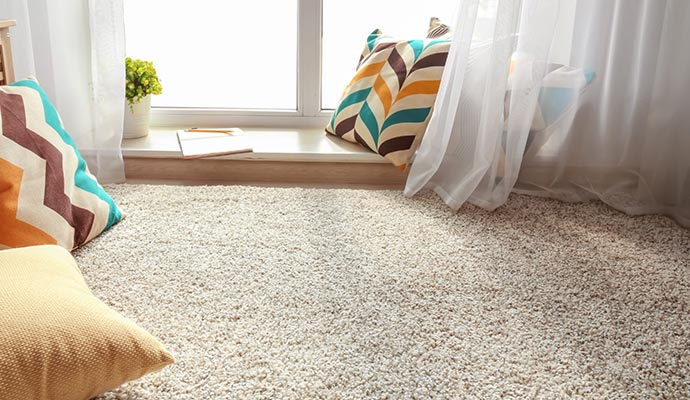 Clean carpet on the floor for the apartment