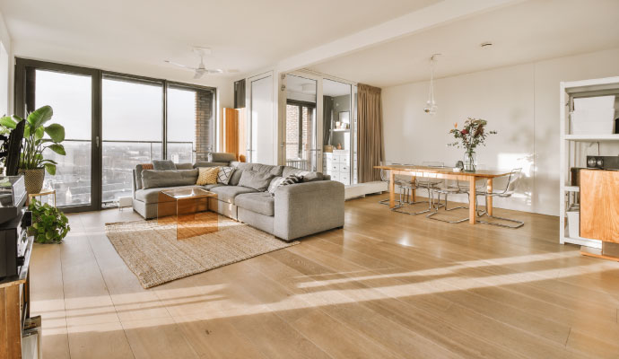 Clean living room after smoke odor removal