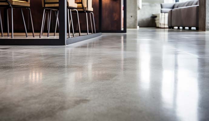Close-up view of a clean concrete floor