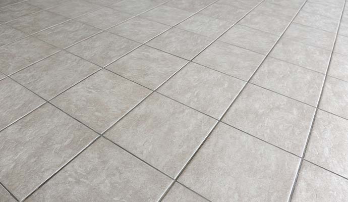 Close-up view of a clean tile floor