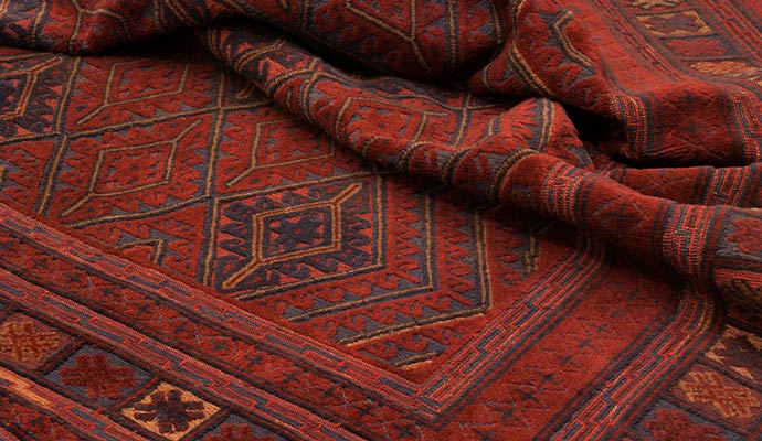 Close-up view of an Afgan rug