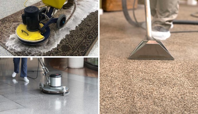 Collage of Carpet, Floor, and Rug Cleaning Service