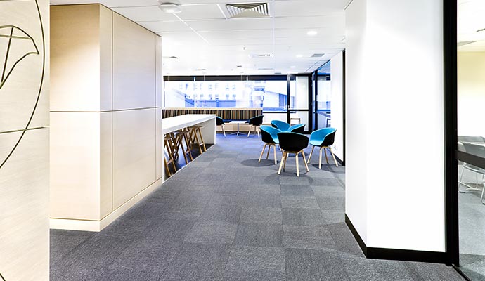 Carpeted office interior