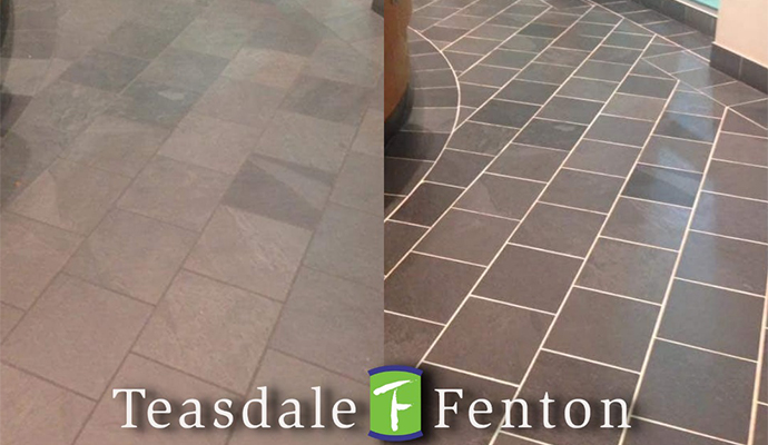 Before and after visuals of commercial floor cleaning