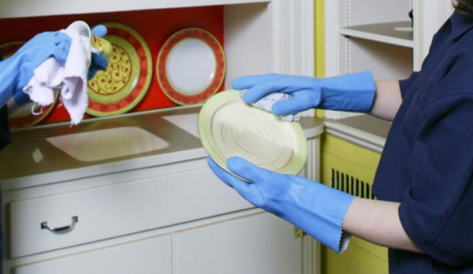 two people providing content cleaning service
