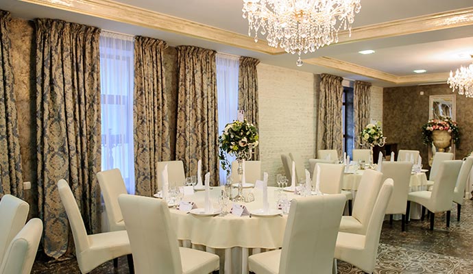 Beautiful drapery in Restaurant