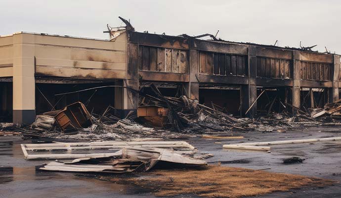 Fire damage retail store
