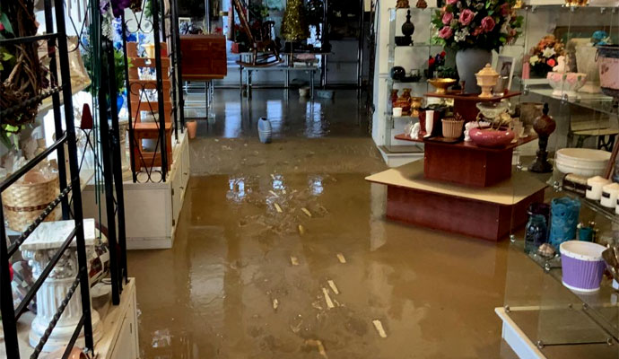 Flood damaged floor