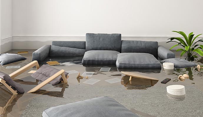 flood in apartment water damage restoration