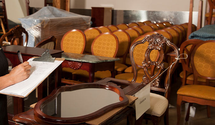 Inspecting clean furniture