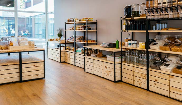 Interior view of a modern retail store