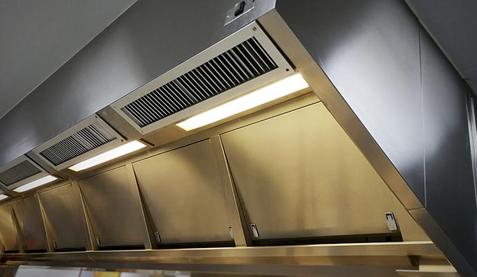 Kitchen exhaust in a restaurant