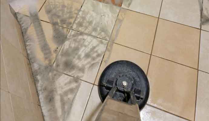 cleaning floor