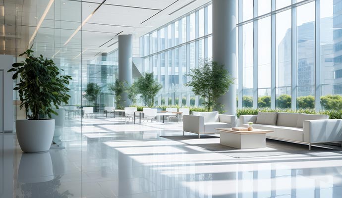 Clean commercial lobby