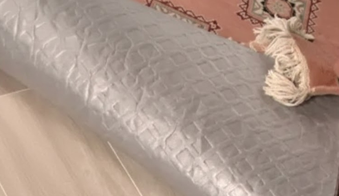 Rug with a rug pad underneath