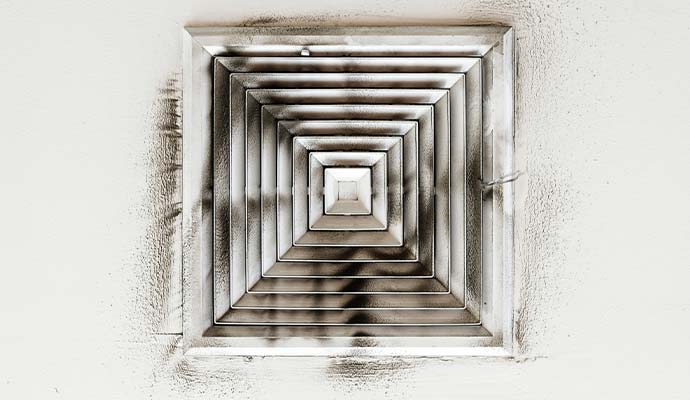 Smoke damage duct vent cover