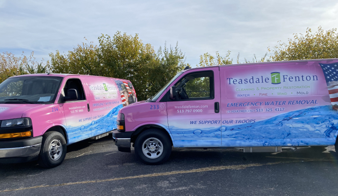 Teasdale Fenton service vehicles on the road