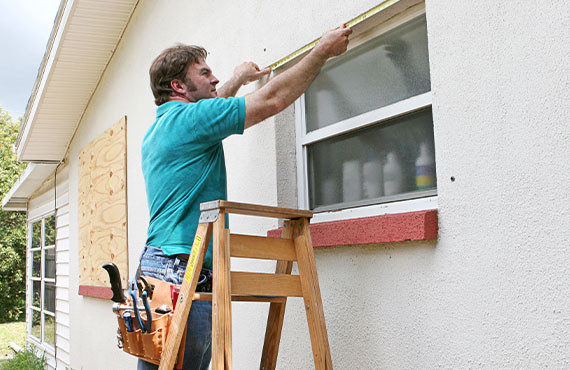 A professional boarding up house