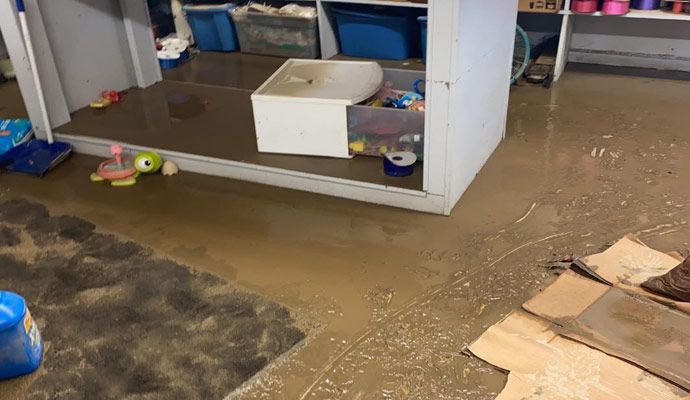 Floor severely damaged by water