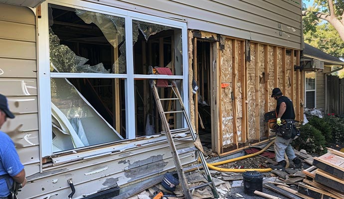 Storm damage restoration service