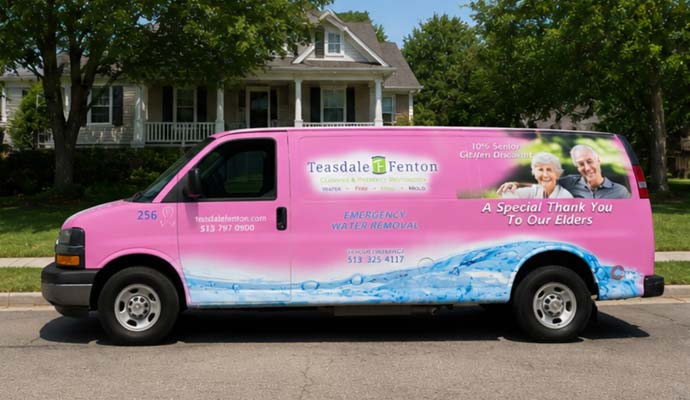 Teasdale Fenton Cleaning and Property Restoration Service Van