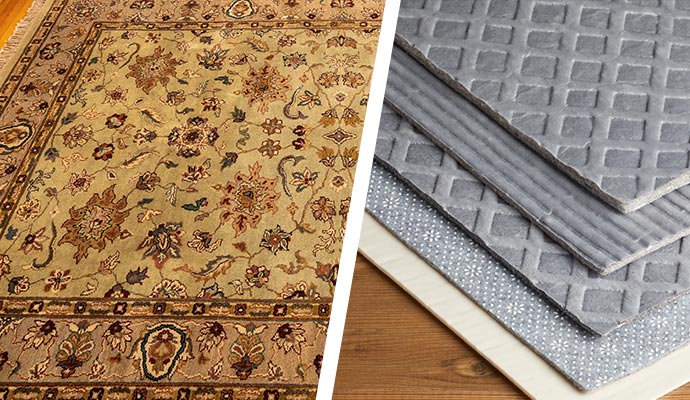 Waterproof rug pad: keeps floors dry and rugs in place.