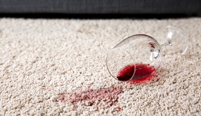 Wine stain on carpet